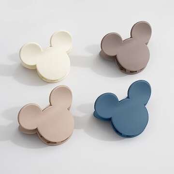 4 Pcs Hair Claw Clips Small Mouse Ear Hair Clips Matte 2.5'' Non-Slip Jaw Clips for Thin and Medium ...