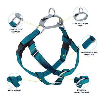 2 Hounds Design Freedom No Pull Dog Harness, Adjustable Harness, Easy Walking & Comfortable Control,...
