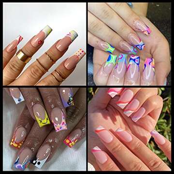 INENK Medium Square Gel X Nail Tips Extension, 240PCS Clear Soft Gel Full Cover Nail Tips, M Square ...