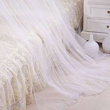 Elegant White Lace Mosquito Bed Canopy for Insect Protection