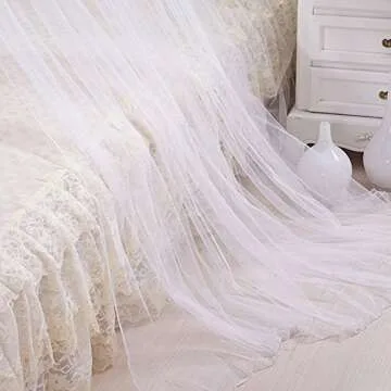 Elegant White Lace Mosquito Bed Canopy for Insect Protection