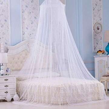 Elegant White Lace Mosquito Bed Canopy for Insect Protection