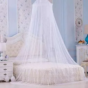 Elegant White Lace Mosquito Bed Canopy for Insect Protection