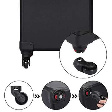 Topeakmart 3-in-1 Rolling Makeup Train Case for All Ages