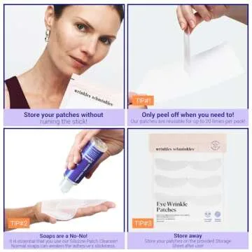 Wrinkles Schminkles Under Eye Patches - Rejuvenate Wrinkles with Medical Grade Silicone Reusable Anti-Wrinkle Patches for Under Eye Treatment, Banish Dark Circles (3 Pairs)