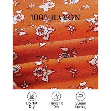 ZESICA Women's Summer Wrap V Neck Bohemian Floral Print Ruffle Swing A Line Beach Mini Dress,Tangerine,Medium