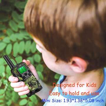Walkie Talkies for Kids, wesTayin Range Up to 4 Miles Long Range Walkie Talkies 22 Channels with Crystal Sound Walkie Talkies Boy Toy for Kids Toddlers Adults, 2 Pack (Green Camo)