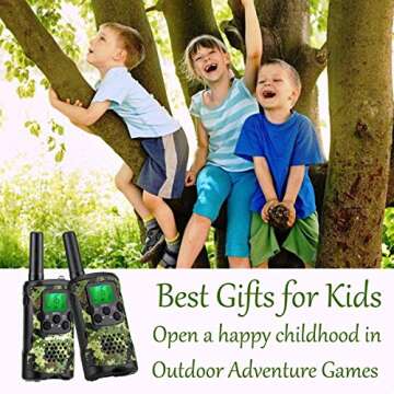 Walkie Talkies for Kids, wesTayin Range Up to 4 Miles Long Range Walkie Talkies 22 Channels with Crystal Sound Walkie Talkies Boy Toy for Kids Toddlers Adults, 2 Pack (Green Camo)