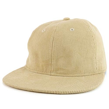 Trendy Apparel Shop Corduroy Flatbill Baseball Cap - Sand