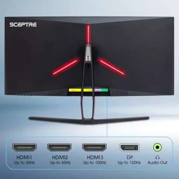 Sceptre 35-inch Curved UltraWide 21: 9 Creative Monitor QHD 3440x1440 HDR400 Frameless AMD Freesync HDMI DisplayPort Picture by Picture, 99% sRGB Machine Black (C355W-3440UN series)