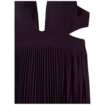 Social Graces Women's Sleeveless Plunging V-Neck Pleated Sheer Layers Cutout Maxi Dress Evening Gown