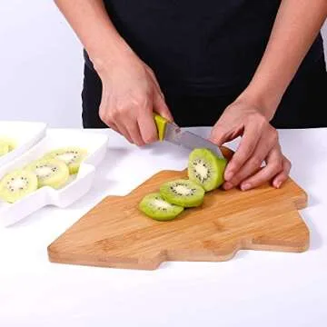 ROSE CREATE 10.8 Inches Snack Appetizer Trays Set, Christmas Tree Dessert Serving Dishes, Snack Platter, 3 pcs Removable White Porcelain Plates with Bamboo Tree Tray