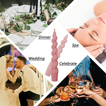 Elegant Spiral Taper Candles - Pink Sticky Candles for Home Decor