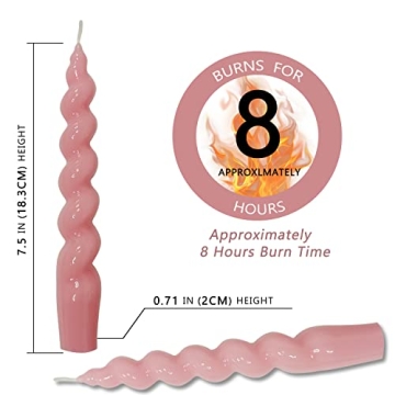 Elegant Spiral Taper Candles - Pink Sticky Candles for Home Decor
