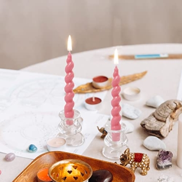 Elegant Spiral Taper Candles - Pink Sticky Candles for Home Decor