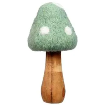 The Bridge Collection 5.5"" Wool Mushroom Figurines - Set of 3 - Vintage Mushrooms for Home Decor - Set of Mushrooms for Hippy, Retro, Vintage Decor, Brown, Orange, Grey, White