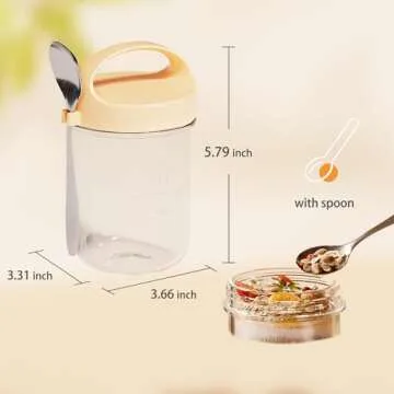 ZAZAWAWA Airtight Glass Overnight Oats Containers