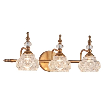 ZILANL Vintage Bathroom Vanity Light Fixture in Brass Finish
