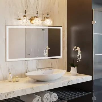 ZILANL Vintage Bathroom Vanity Light Fixture in Brass Finish