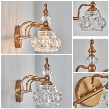ZILANL Vintage Bathroom Vanity Light Fixture in Brass Finish