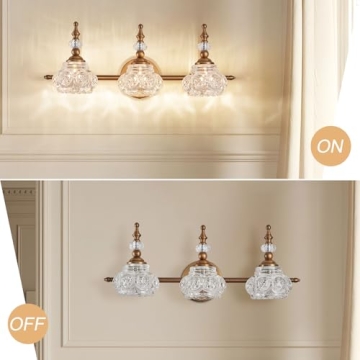 ZILANL Vintage Bathroom Vanity Light Fixture in Brass Finish