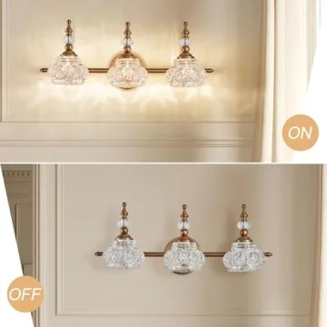 ZILANL Vintage Bathroom Vanity Light Fixture in Brass Finish