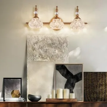 ZILANL Vintage Bathroom Vanity Light Fixture in Brass Finish