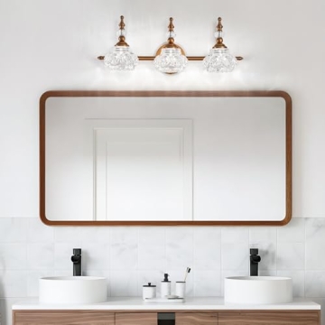 ZILANL Vintage Bathroom Vanity Light Fixture in Brass Finish