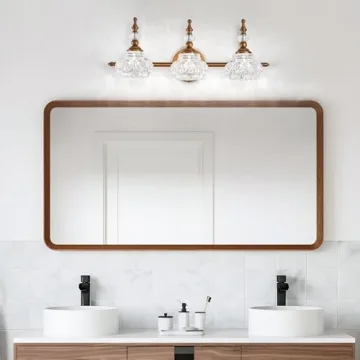 ZILANL Vintage Bathroom Vanity Light Fixture in Brass Finish