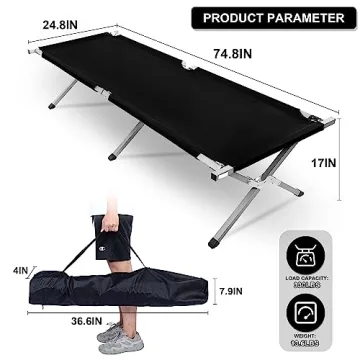 YSSOA Camping Cot- Portable, Comfortable, Lightweight Bed