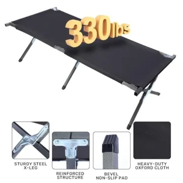 YSSOA Camping Cot- Portable, Comfortable, Lightweight Bed