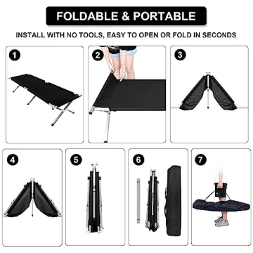 YSSOA Camping Cot- Portable, Comfortable, Lightweight Bed