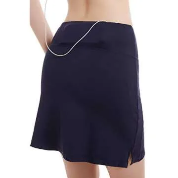 Women's Active Athletic Skirt Sports Golf Tennis Running Pockets Skort Navy Blue M