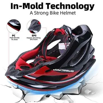 Basecamp Bike Helmet for Men Women with LED Safety Light Removable Sun Visor Lightweight Bicycle Helmet Adjustable Breathable Mountain & Road Cycling Helmets for Adult (BC-10)