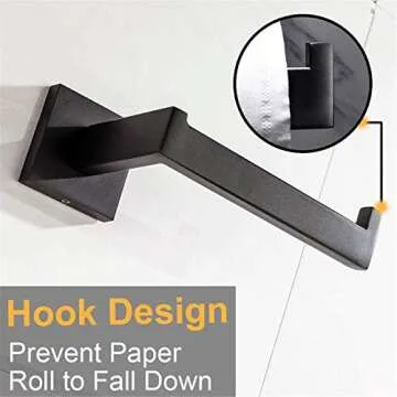 Nolimas Classic Paper Roll Holder Matte Black Wall Mounted SUS 304 Stainless Steel Bathroom Rust Proof Toilet Tissue Holder