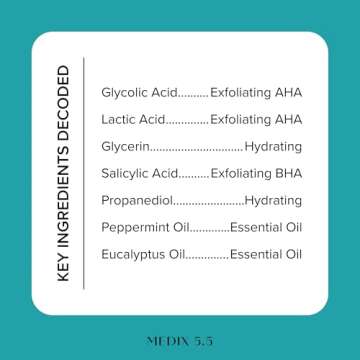 Medix 5.5 Body Scrub Skin Care Glycolic Acid Exfoliating Body Cleanser KP Bump Eraser | AHA + Lactic Acid Anti Aging All Skin Type Wash | Keratosis Pilaris & Acne | Foaming Body & Face Wash, 15 Fl Oz