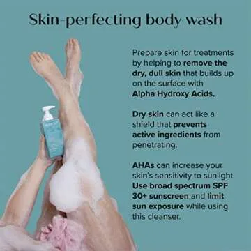 Medix 5.5 Body Scrub Skin Care Glycolic Acid Exfoliating Body Cleanser KP Bump Eraser | AHA + Lactic Acid Anti Aging All Skin Type Wash | Keratosis Pilaris & Acne | Foaming Body & Face Wash, 15 Fl Oz