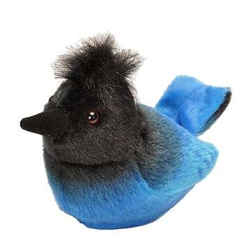 Wild Republic Audubon Birds Steller's Jay Plush with Realistic Bird Sound