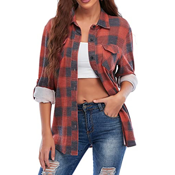 Comfortable Women's Plaid Button Down Shirt for Any Occasion