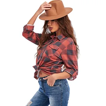 Comfortable Women's Plaid Button Down Shirt for Any Occasion