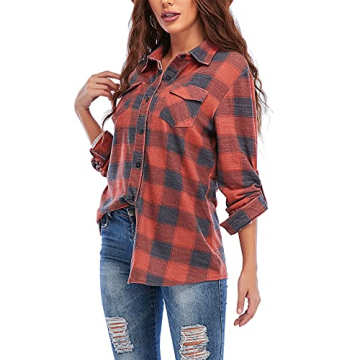 Comfortable Women's Plaid Button Down Shirt for Any Occasion