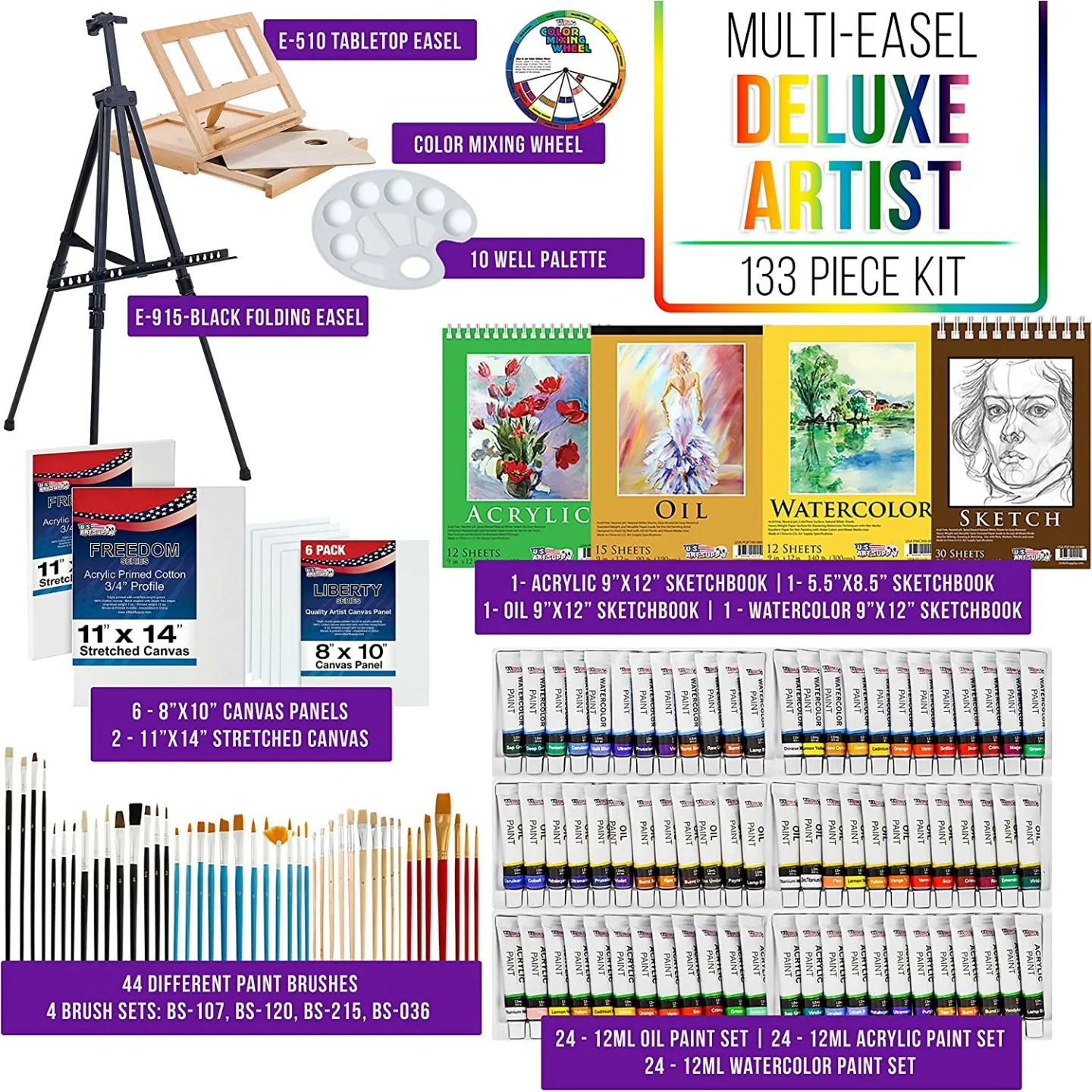 133-Piece Artist Painting Set for Creative Minds