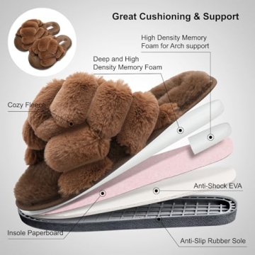 Comfortable & Stylish JIASUQI Women's Fuzzy Slippers