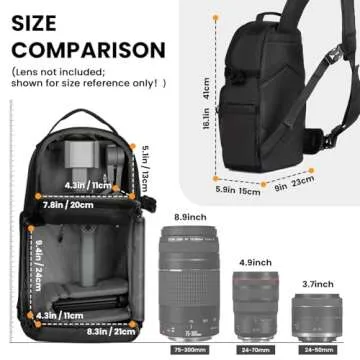 TARION Waterproof Camera Sling Bag Backpack - DSLR Sling Camera Bag for Photographers, Cross body Sl...