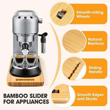 Bamboo Sliding Tray for Easy Kitchen Appliance Access