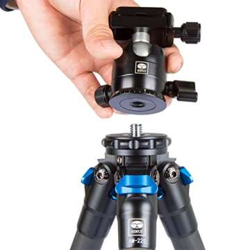 SIRUI AM-225 Camera Tripod Carbon Fiber Tripod 5-Sections Travel Lightweight Small Tripod with B-00K...