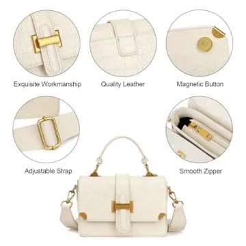 LL LOPPOP Crossbody Bags for Women Leather Small Cross Body Purses Designer Handbags Shoulder Purse Evening Bag