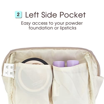 Compact Vegan Leather Makeup Bag for Stylish Organization