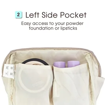 Compact Vegan Leather Makeup Bag for Stylish Organization