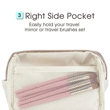 Compact Vegan Leather Makeup Bag for Stylish Organization